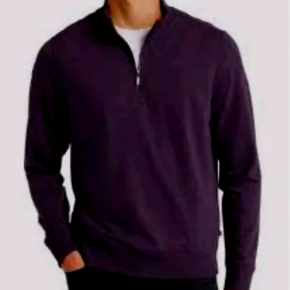 Raffi Men's 100% Merino Wool Waffle Knit 1/4 Zip Pullover Mock Neck Sweater! XL
